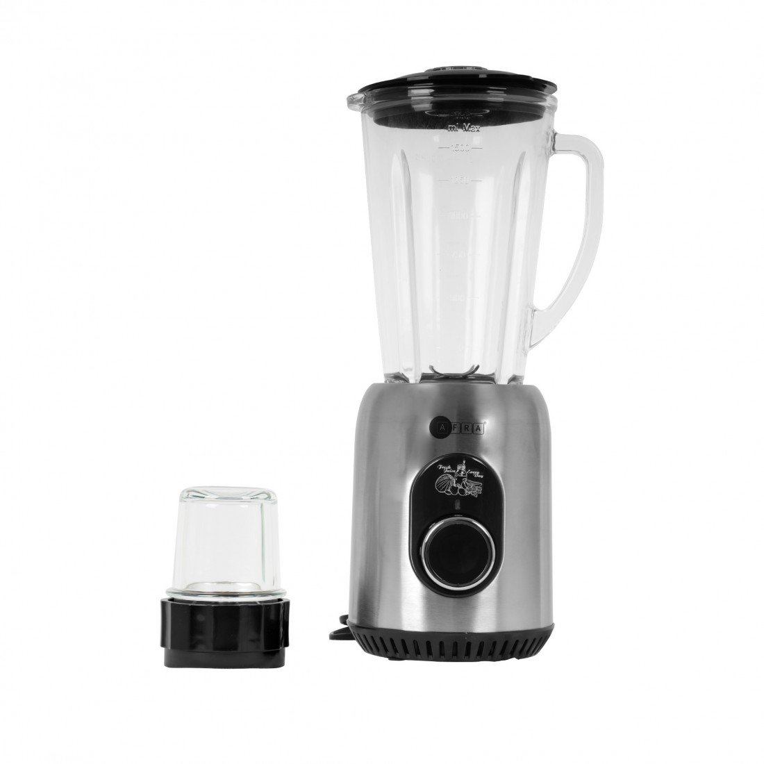 AFRA 2-in-1 Blender – 1.8L Glass Jar, 6 Blades, Grinder Jar, 5 Speeds – AF-610BLSL