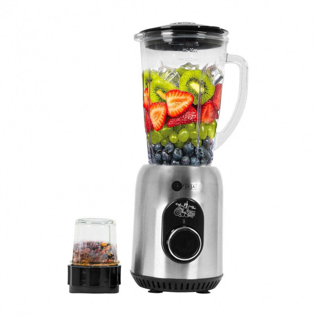 AFRA 2-in-1 Blender – 1.8L Glass Jar, 6 Blades, Grinder Jar, 5 Speeds – AF-610BLSL - Image 2