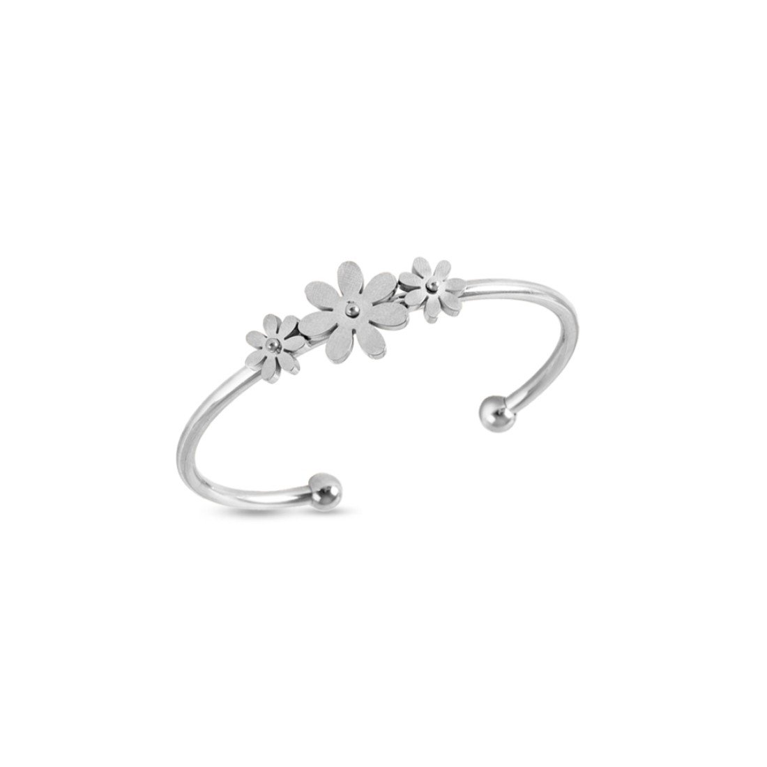 AFRA JEW Daisy Bracelet | Silver Stainless Steel | Floral Charm | Everyday Jewelry | AFJ19001B - Image 3