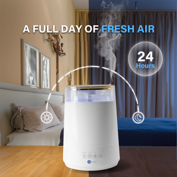 AFRA Ultrasonic Humidifier | 4L Large Capacity | 3 Timer Settings | Ambient Light | AF-801UH - Image 4