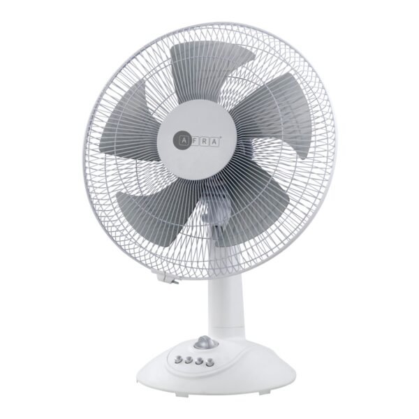 AFRA 12-Inch Table Fan, 60W, 3 Speed Settings, 1200 RPM, Timer Control – AF-1260TFWT, 1-Year Warranty