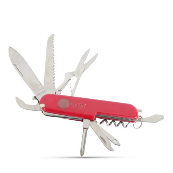 AFRA 9-in-1 Multifunction Knife - Model AF003MK | Stainless Steel | Red ABS Handle | Foldable Tool - Image 2
