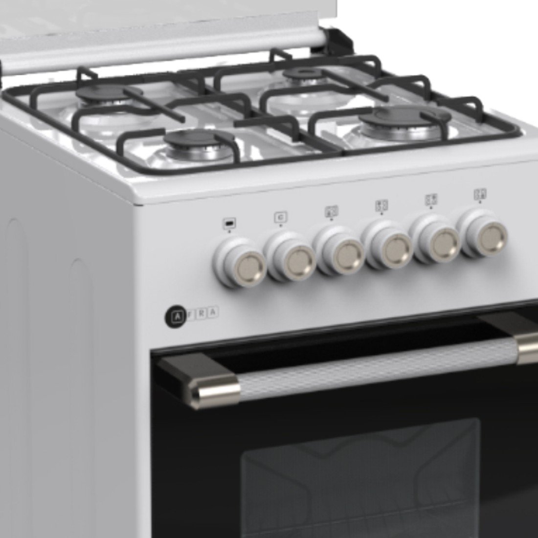AFRA Free Standing Cooking Range 50x50 – 4 Burners, White Enamel, Compact, AF-5050CRGW - Image 4