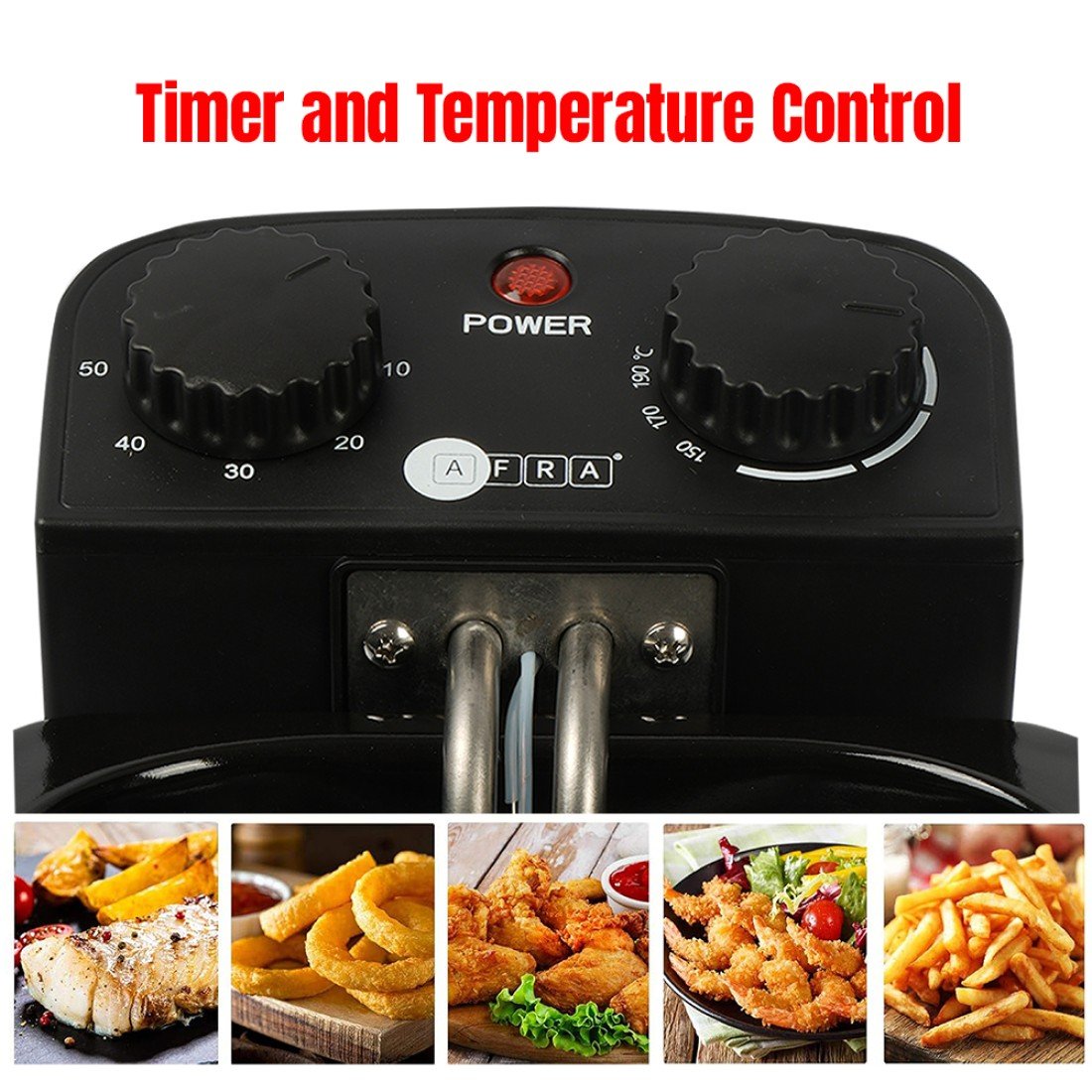 AFRA Deep Fryer, 3L Capacity, 2000W, Stainless Steel, Auto Shut-Off – AF-2000DFSS - Image 3