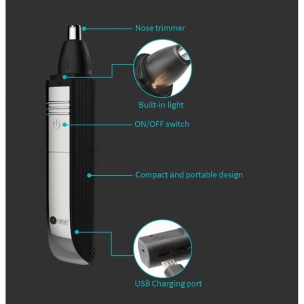 AFRA Nose Trimmer – Stainless Steel Head, USB Rechargeable, Compact & Ergonomic – AF-0045NSBK - Image 9