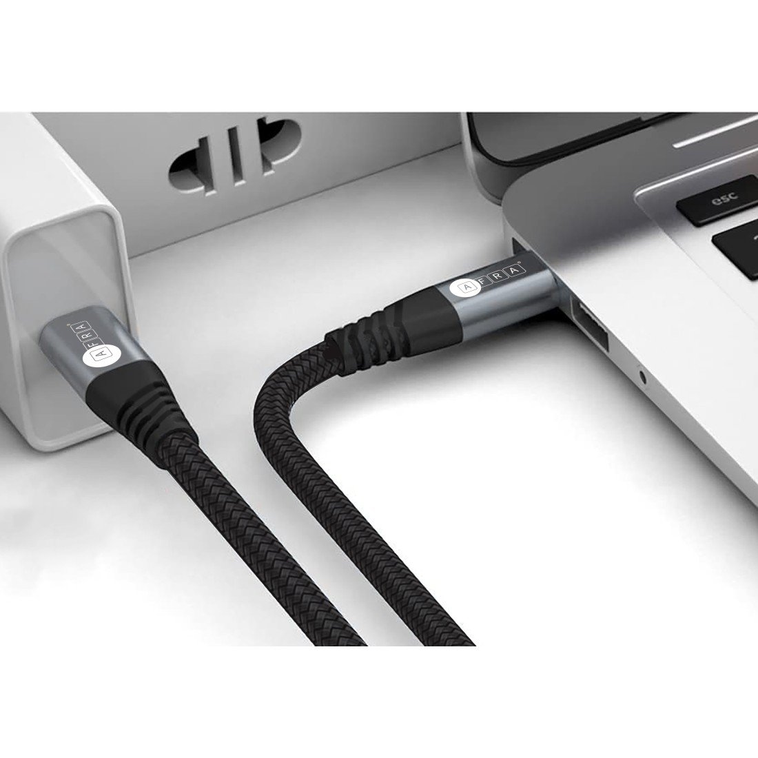 AFRA USB Charging Cable AF-0006TYPC – 3A, 60W, Nylon-Braided Type-C, 1m, Durable & Tangle-Free - Image 4