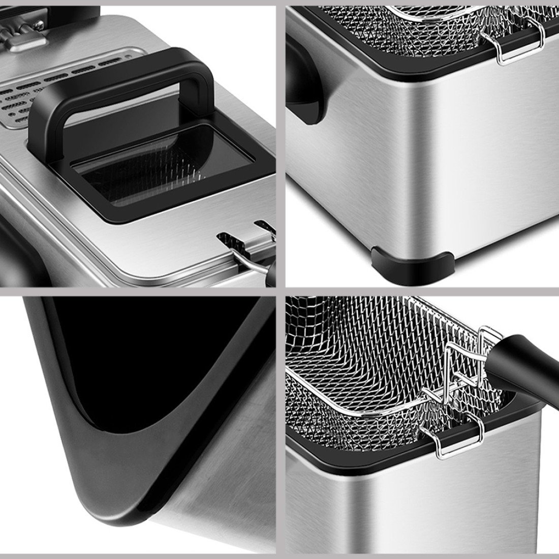 AFRA Deep Fryer, 3L Capacity, 2000W, Stainless Steel, Auto Shut-Off – AF-2000DFSS - Image 2