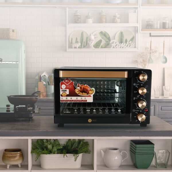 AFRA 30L Electric Oven Toaster – 1500W, Rotisserie, 7 Functions, Adjustable Thermostat – AF-3015OTBK - Image 7