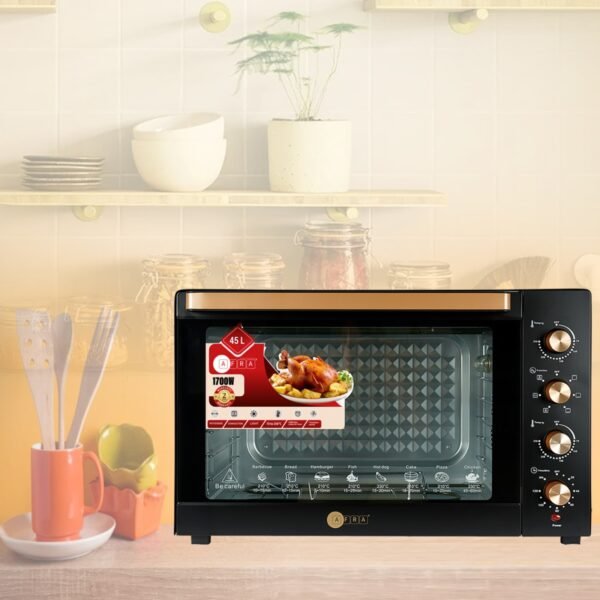 AFRA 45L Electric Oven Toaster – 1700W, Rotisserie, Convection, 7 Functions – AF-4517OTBK - Image 6