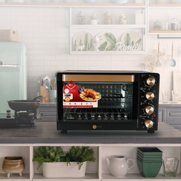 AFRA 80L Electric Oven Toaster – 2200W, Rotisserie, Convection, 7 Functions – AF-8022OTBK - Image 7