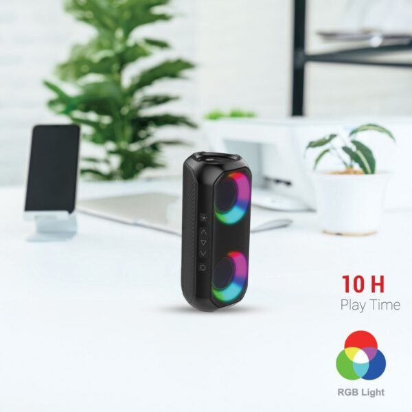 AFRA Bluetooth Speaker | 24W Ultra Bass | RGB Light | IPX4 Waterproof | Rechargeable Battery | AF-0024BSBK - Image 3