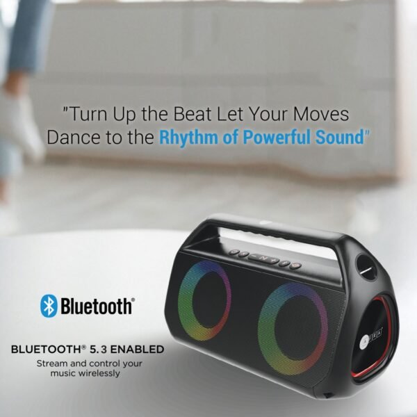 AFRA Bluetooth Speaker | 26W Ultra Bass | Black Plastic Body | Portable | AF-0026BSBK - Image 5