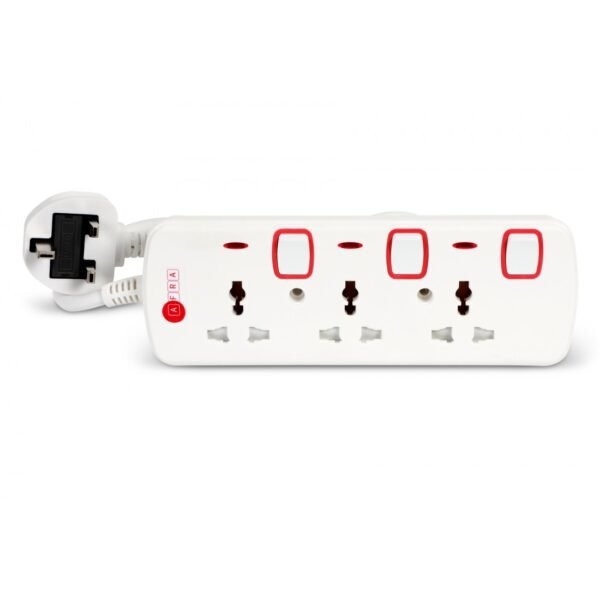 AFRA Extension Cord AF-003EXRD-5MT – 5M Cable, 3 Universal Sockets, 250V, Shockproof, 2-Year Warranty - Image 2