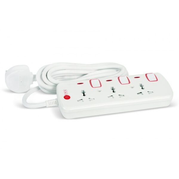 AFRA Extension Cord AF-003EXRD-5MT – 5M Cable, 3 Universal Sockets, 250V, Shockproof, 2-Year Warranty - Image 3
