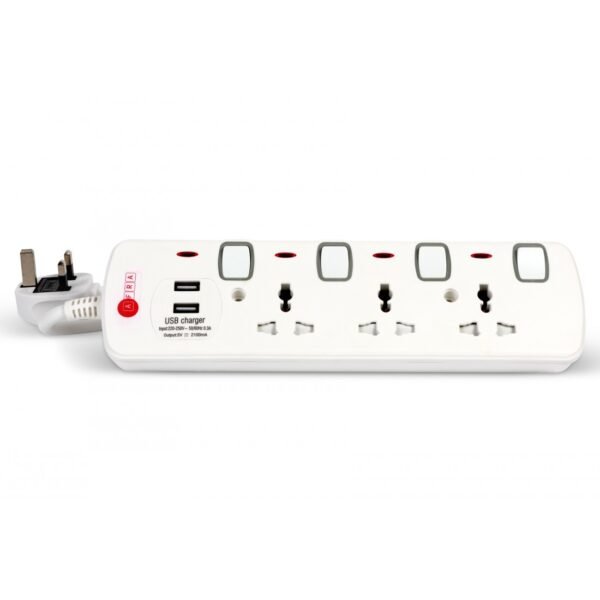 AFRA Extension Cord AF-004EXGY-USB – 3M, 2 USB Ports, Shock Proof, 250V, Plastic Housing, 2-Year Warranty - Image 2