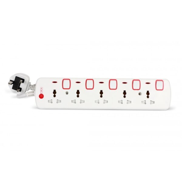 AFRA Extension Cord AF-005EXRD – 3M Cable, 5-Way Universal Sockets, 250V, Shockproof, Easy Setup - Image 4
