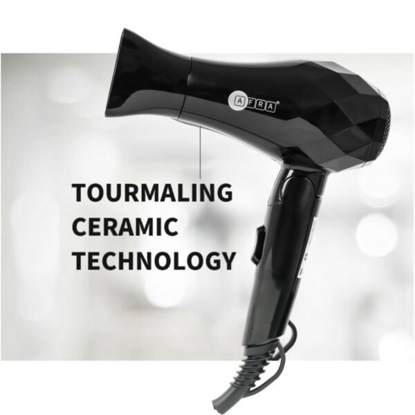 AFRA Hair Dryer 1000W – 2 Speeds, Heat Settings, Stylish Black, Concentrator – AF-1000HDBK - Image 4