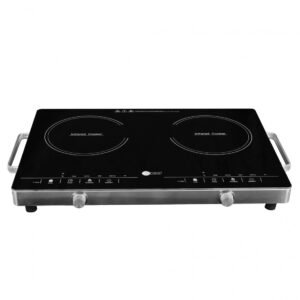 AFRA 3000W Double Infrared Cooktop – 4 LED Displays, Child Lock, Crystal Plate – AF-3000ICBK