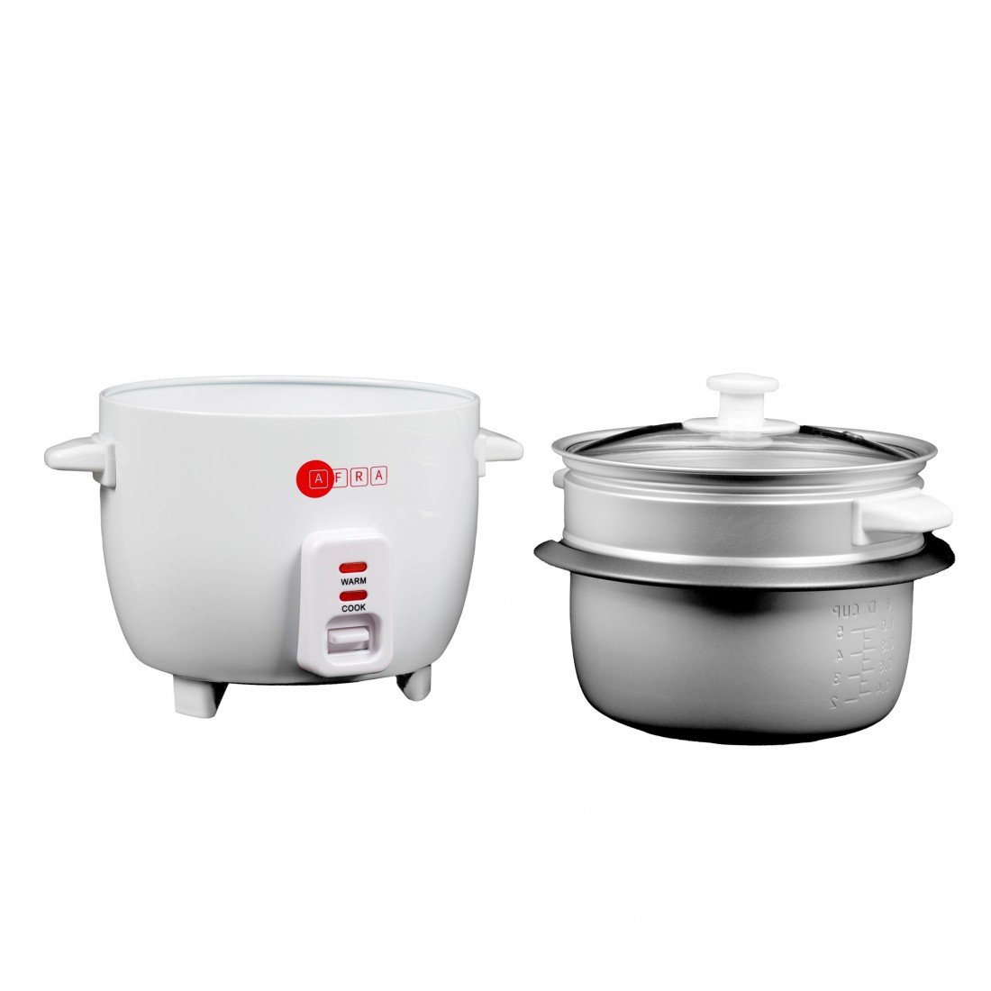 AFRA Rice Cooker 1.0L – Non-Stick Inner Pot, Glass Lid, Keep-Warm Function – AF-1040RCWT - Image 2