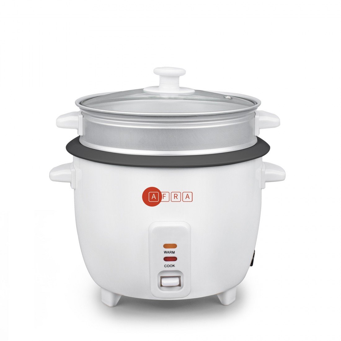 AFRA Rice Cooker 1.0L – Non-Stick Inner Pot, Glass Lid, Keep-Warm Function – AF-1040RCWT
