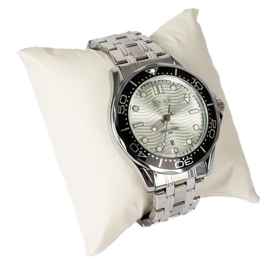 AFRA Navigator Gents Watch | Silver Case | White Dial | Silver Bracelet | Model AF11702 - Image 4