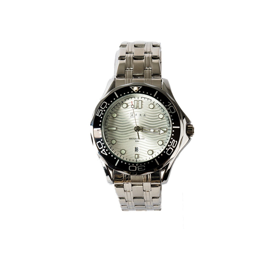 AFRA Navigator Gents Watch | Silver Case | White Dial | Silver Bracelet | Model AF11702