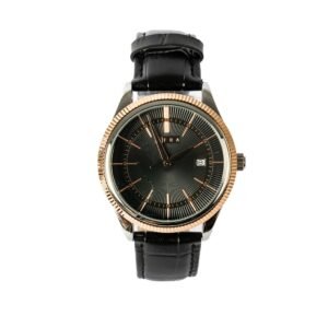 AFRA Elemental Gents Watch | Rose Gold Case | Black Dial | Black Leather Strap | AF11802