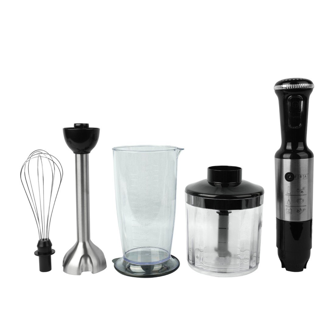 AFRA 4-in-1 Hand Blender Set 1200W – 2-Speed, Stainless Steel, Chopper, Whisk – AF-1240BLSSET - Image 5