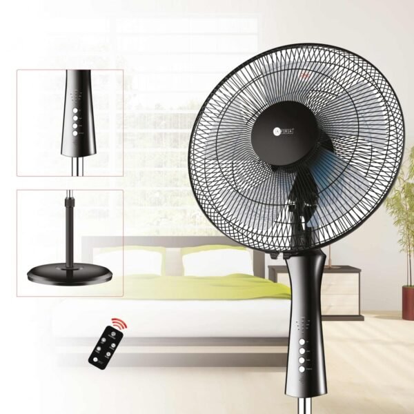 AFRA Electric Stand Fan 60W, Remote Control, Adjustable Height, 5 Blades – AF-1660BKR, 2-Year Warranty - Image 2