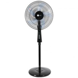 AFRA Electric Stand Fan 60W, Remote Control, Adjustable Height, 5 Blades – AF-1660BKR, 2-Year Warranty