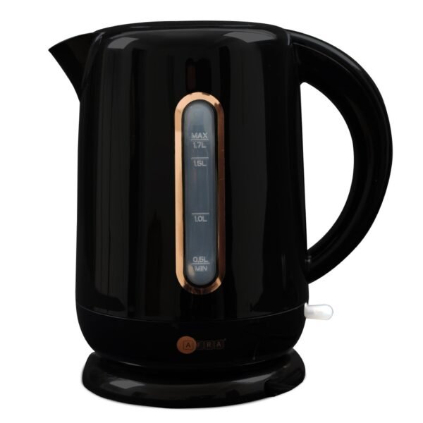 AFRA Electric Kettle 2200W – 1.7L, Auto Shut-Off, Strix Control, Black, AF-201850KTBL