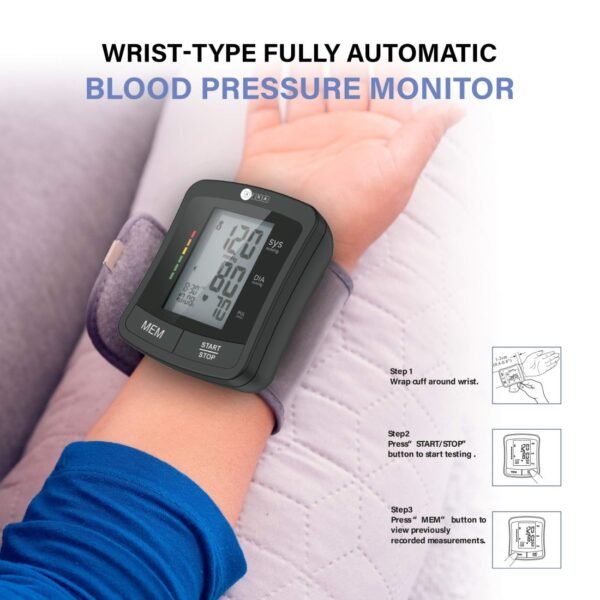 AFRA Digital Blood Pressure Monitor | Wrist Type | Small Size | Black | AF-203BPMW - Image 4