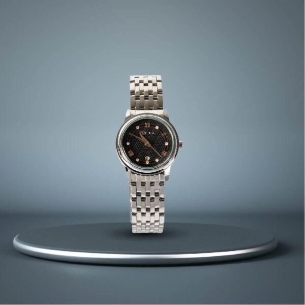 AFRA Radiant Ladies Watch | Silver Case | Black Dial | Silver Bracelet | Elegant Style | AF22202 - Image 6