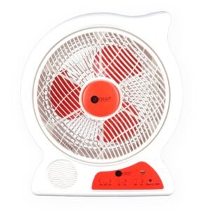 AFRA 12-Inch Rechargeable Fan, 6V 4.5Ah, LED Light, USB Ports, Low Noise – AF-1010USBF, 2-Year Warranty