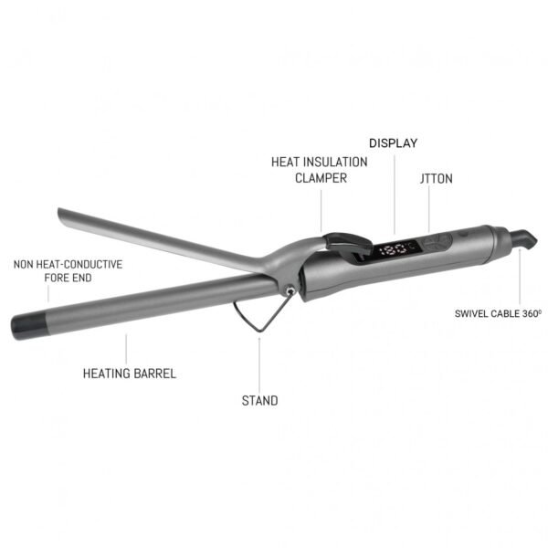 AFRA Hair Curler – Ceramic Barrel, LCD Display, Adjustable Temp, PTC Heating – AF-360HCGY - Image 5