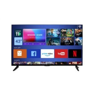 AFRA 43-Inch Smart 4K UHD TV AF-43114KBK – Android 11, Frameless, HDMI/USB/Streaming Ready