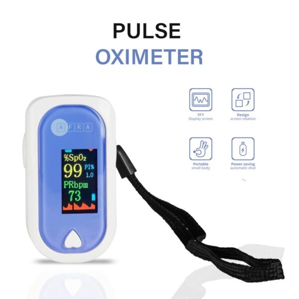 AFRA Pulse Oximeter | White | 4 Color TFT Display | Accurate SpO2 & Pulse | AF-500PO - Image 3