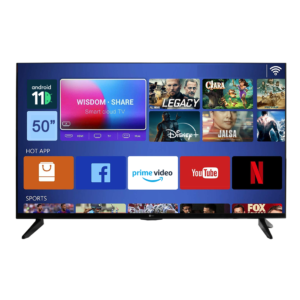 AFRA 50-Inch Smart 4K UHD TV AF-50114KBK – Frameless LED, Android 11, HDMI, USB & Streaming