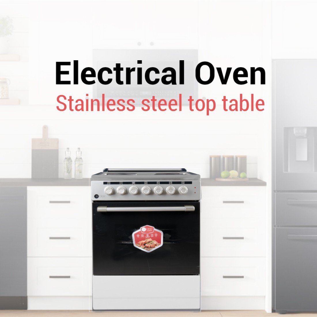 AFRA Free Standing Cooking Range 60x60 – Electric Burners, Stainless Steel, AF-6060CRHP - Image 4