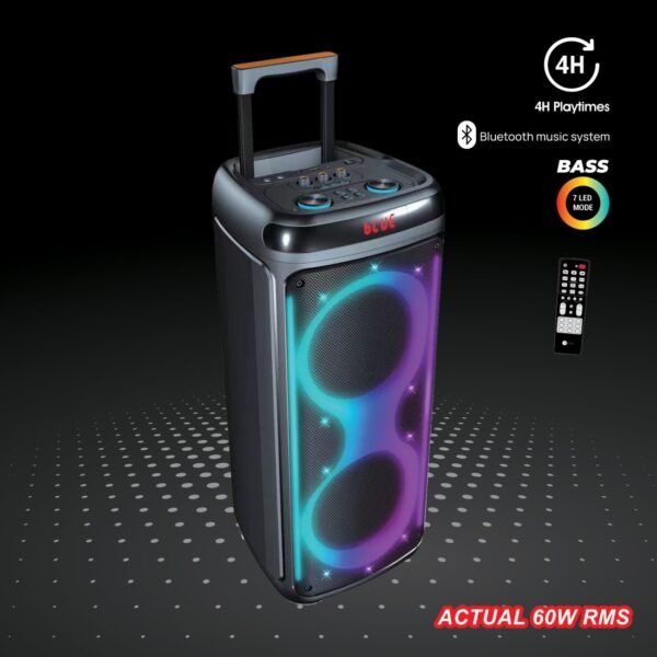 AFRA Trolley Speaker | 60W Dual Speakers | 4000mAh Battery | True Wireless Stereo | AF-60TSBK - Image 6