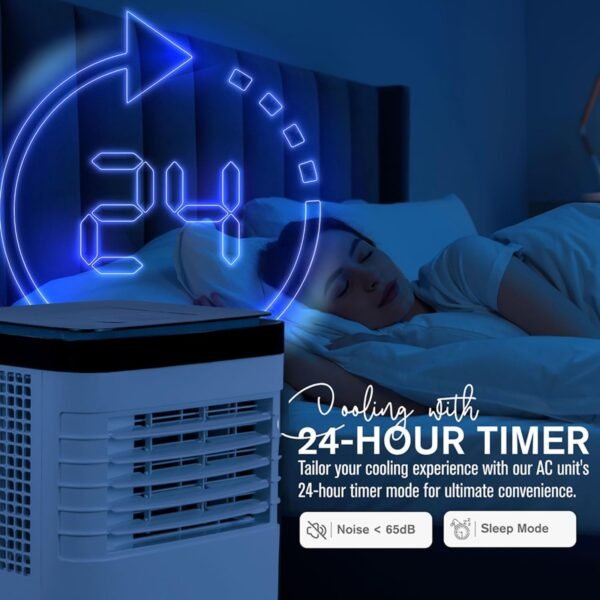 AFRA Portable Air Conditioner | 9000 BTU | Remote Control | 24-Hour Timer | Digital Display | AF-900PACWH - Image 4