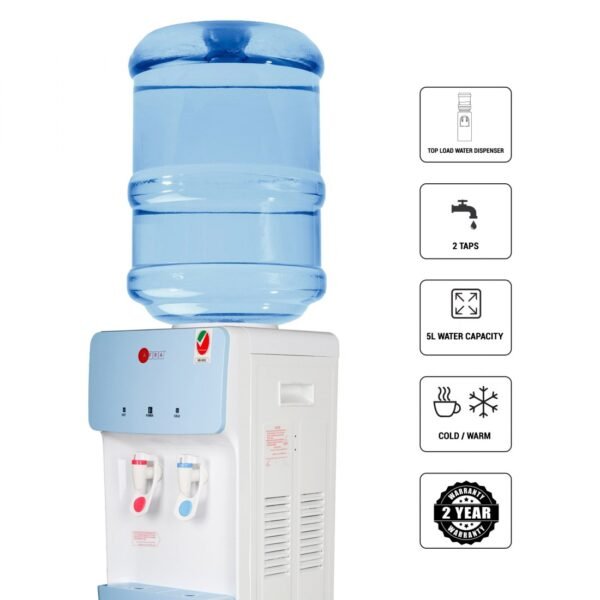 AFRA Water Dispenser Cabinet 5L – Blue & White, Top Load, Compressor Cooling, AF-95WDWT - Image 4