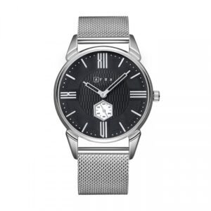 AFRA Moment Gents Watch | Silver Case | Black Dial | Silver Mesh Bracelet | Model AF11004