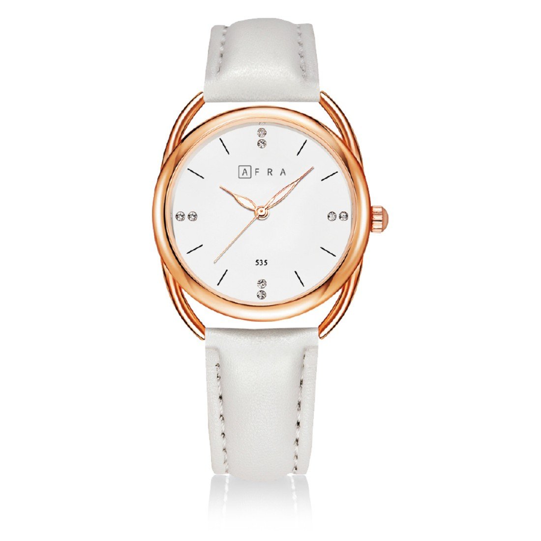 AFRA Carina Ladies Watch | Lightweight Rose Gold Case | Leather Strap | Water Resistant 30m | AF20102