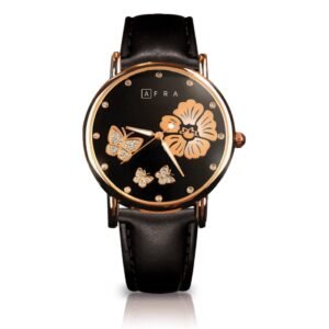 AFRA Elanor Ladies Watch | Lightweight Rose Gold Case | Leather Strap | Water Resistant 30m | AF20202