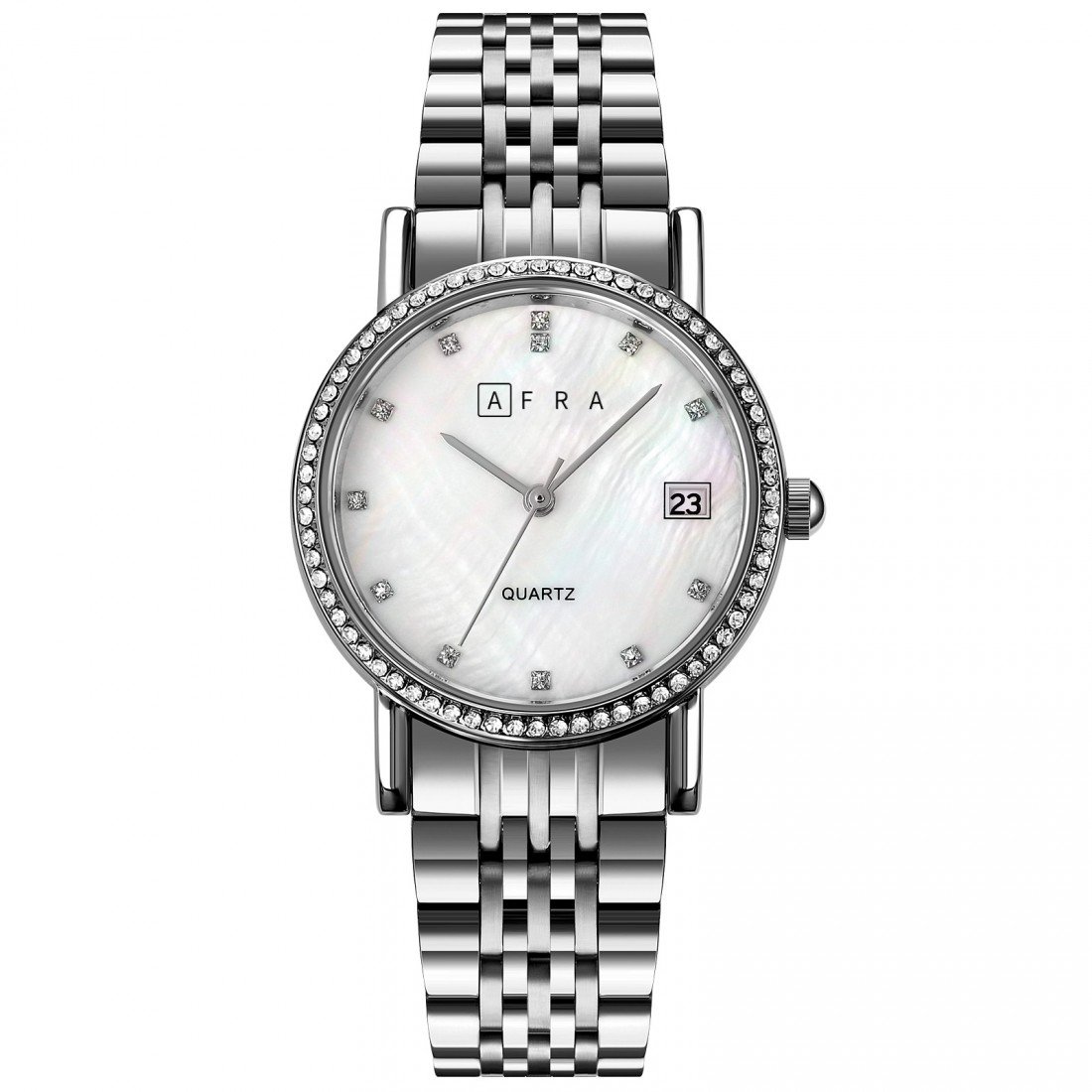 AFRA Calla Ladies Watch | Silver Case | White MOP Dial | Silver Bracelet | Elegant Style | AF20601