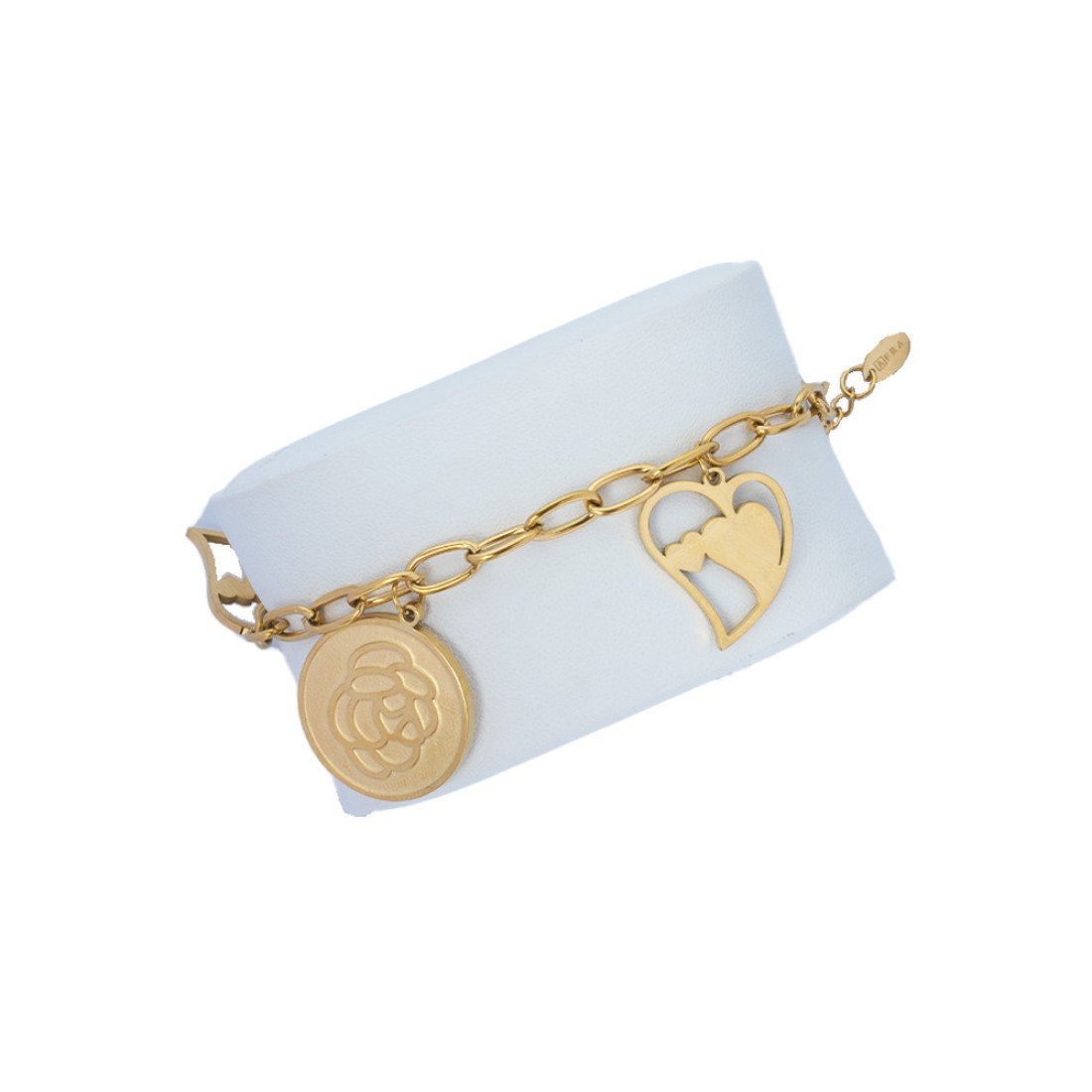 AFRA JEW Rosette Bracelet | Gold Stainless Steel | Elegant Floral Charm | AFJ13003B - Image 4