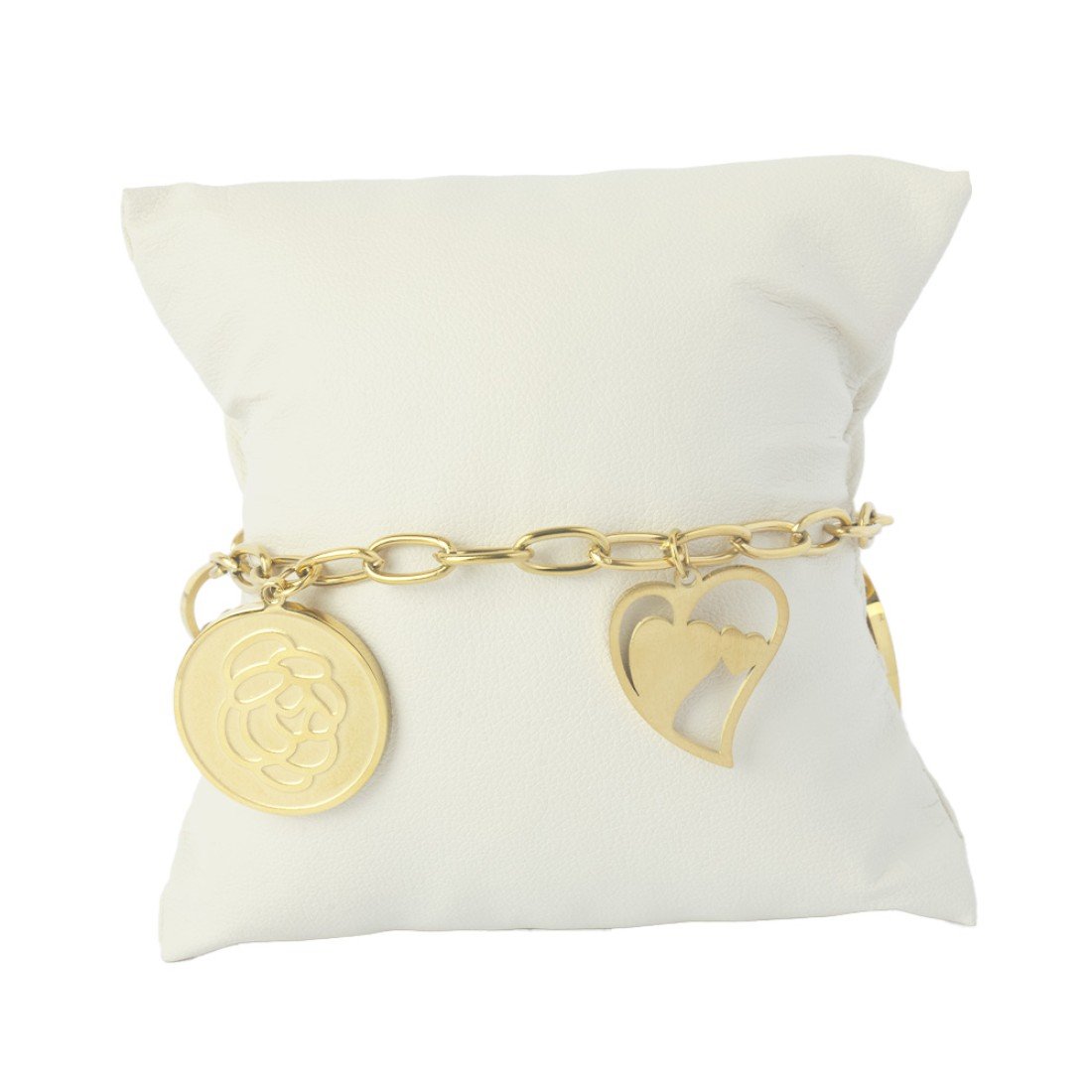 AFRA JEW Rosette Bracelet | Gold Stainless Steel | Elegant Floral Charm | AFJ13003B - Image 3