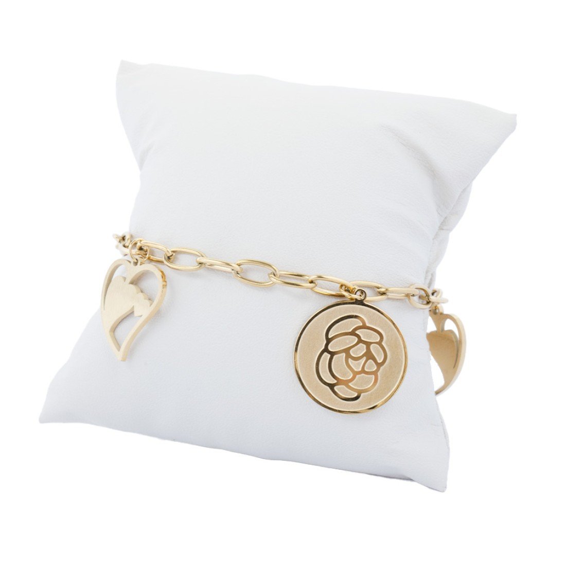 AFRA JEW Rosette Bracelet | Gold Stainless Steel | Elegant Floral Charm | AFJ13003B - Image 2