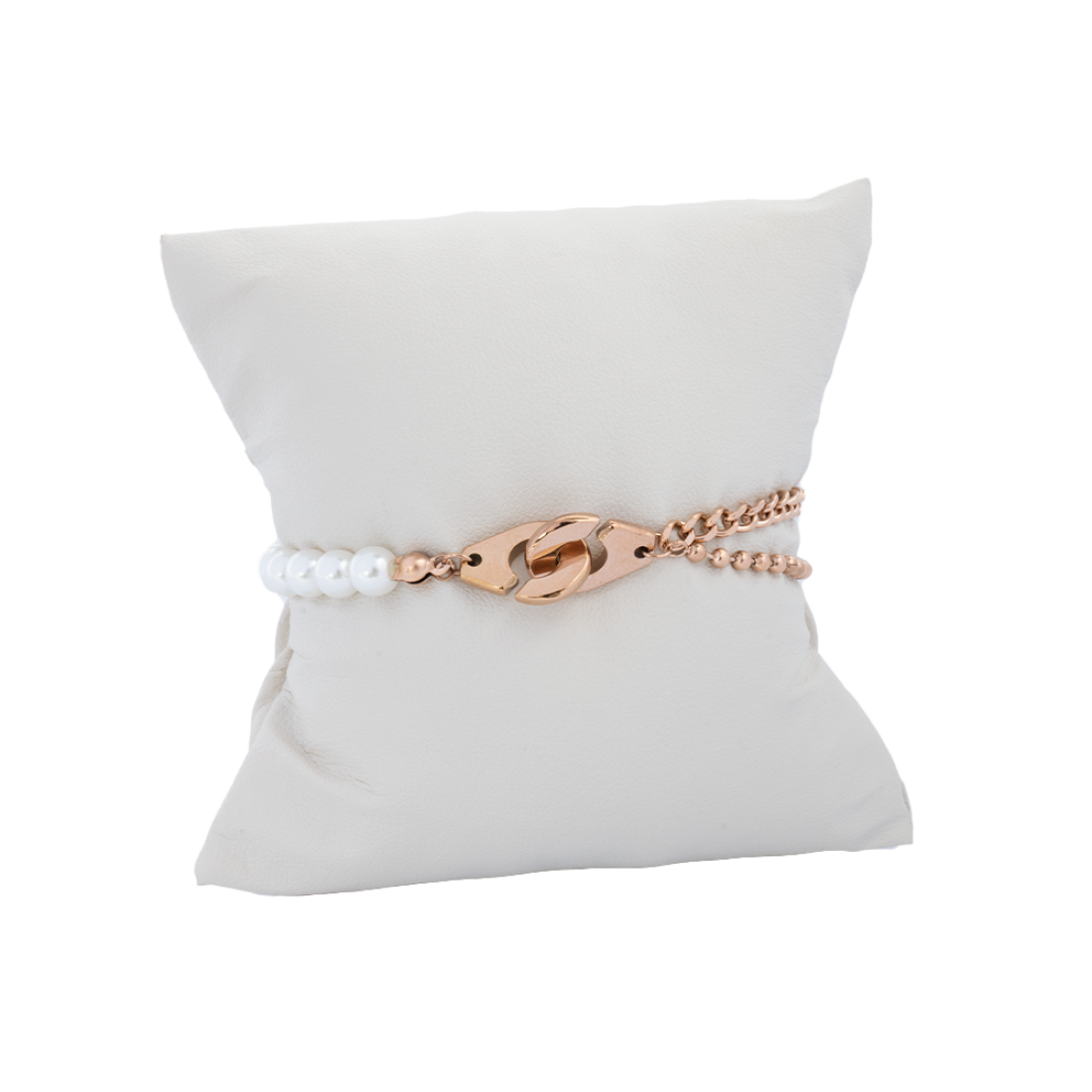 AFRA JEW Pearlet Bracelet | Rose Gold Stainless Steel | Elegant Pearl Charm | Classic Women’s Jewelry | AFJ15002B